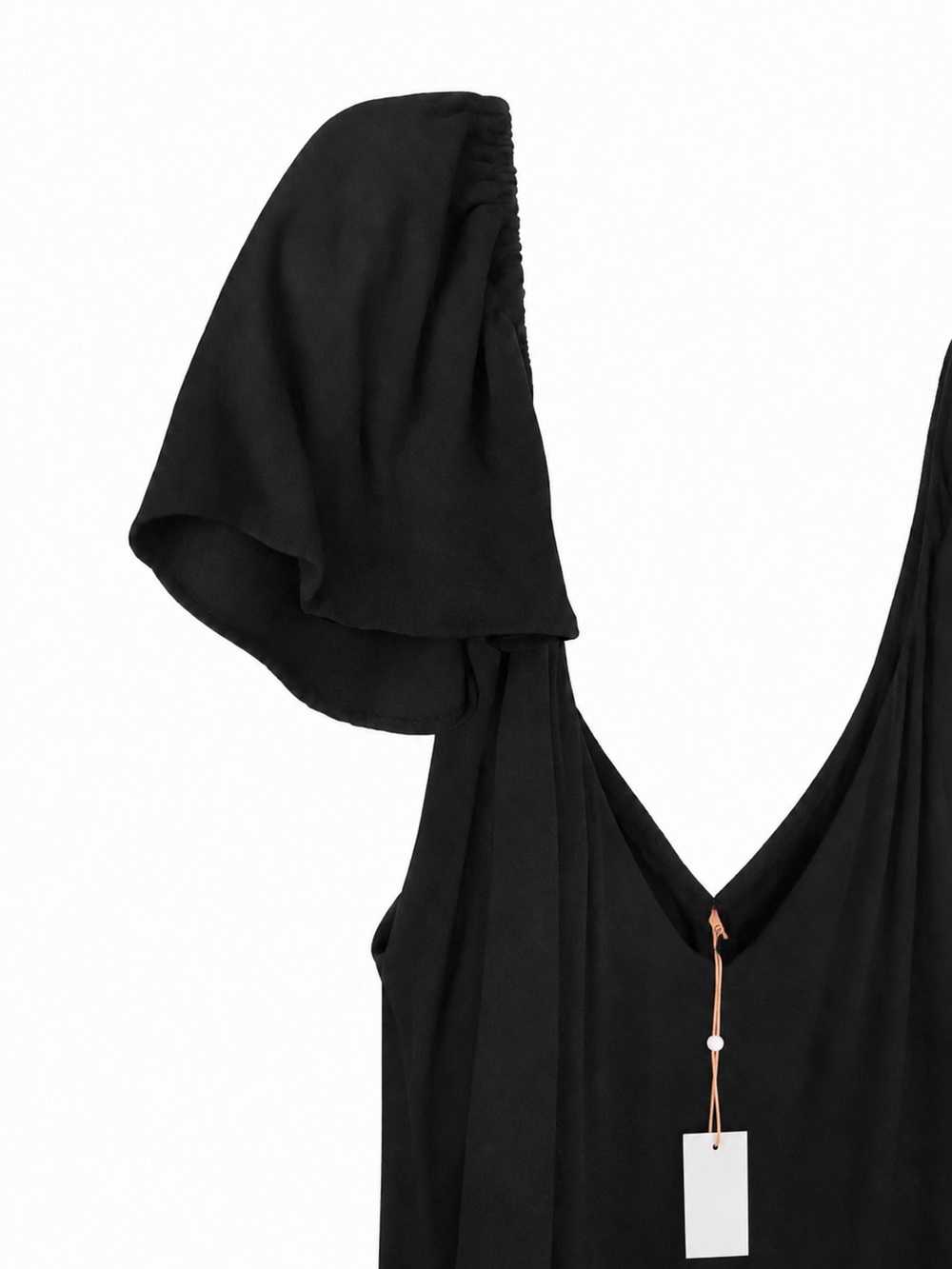 NWT Quince Georgette Short Sleeve Midi DressTrue Black Size XL Minimalist Casual - Picture 4 of 11